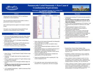 Pneumocystis Carinii Pneumonia: A Rare Cause of Granulomatous Hypercalcemia