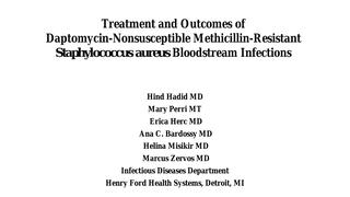 Treatment and Outcomes of Daptomycin-Nonsusceptible MRSA Bloodstream Infection