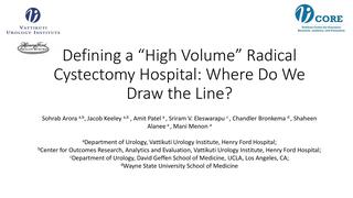 Defining a “High Volume” Radical Cystectomy Hospital: Where Do We Draw the Line?