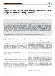 Organ Donation Attitudes Among Individuals With Stage 5 Chronic Kidney Disease