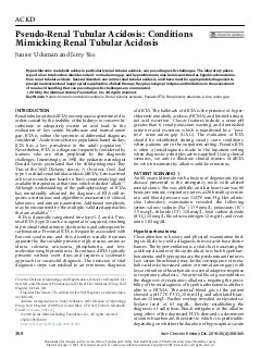 Pseudo-Renal Tubular Acidosis: Conditions Mimicking Renal Tubular Acidosis