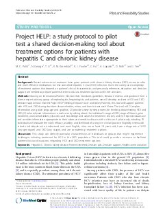 Project HELP: a study protocol to pilot test a shared decision-making tool about treatment options for patients with hepatitis C and chronic kidney disease