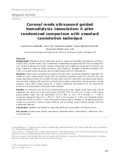 Coronal mode ultrasound guided hemodialysis cannulation: A pilot randomized comparison with standard cannulation technique