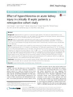 Effect of hyperchloremia on acute kidney injury in critically ill septic patients: a retrospective cohort study