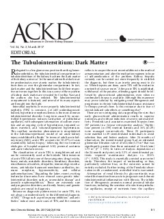 The Tubulointerstitium: Dark Matter