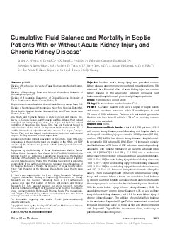Cumulative Fluid Balance and Mortality in Septic Patients With or Without Acute Kidney Injury and Chronic Kidney Disease