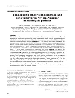 Bone-specific alkaline phosphatase and bone turnover in African American hemodialysis patients