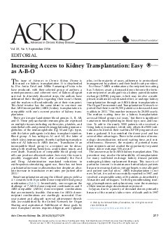 Increasing Access to Kidney Transplantation: Easy as A-B-O
