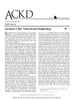 Geriatric CKD: Value-Based Nephrology