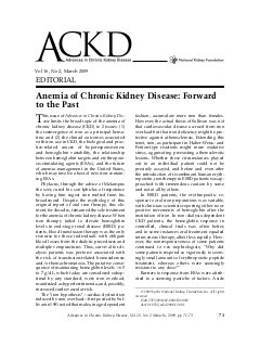 Anemia of Chronic Kidney Disease: Forward to the Past