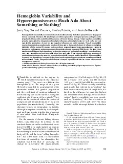Hemoglobin Variability and Hyporesponsiveness: Much Ado About Something or Nothing?
