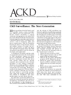 CKD Surveillance: The Next Generation