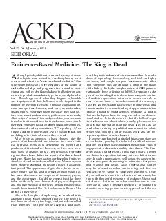 Eminence-Based Medicine: The King is Dead