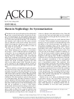 Harm in Nephrology: Its Systematization