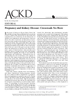 Pregnancy and Kidney Disease: Crossroads No More