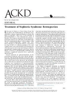Treatment of nephrotic syndrome: Retrospection