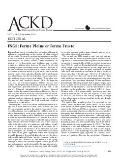 FSGS: Forme Pleine or Forme Fruste