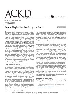 Lupus Nephritis: Breaking the Lull