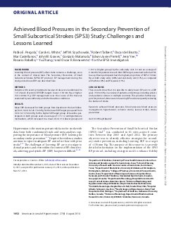 Achieved blood pressures in the secondary prevention of small subcortical strokes (SPS3) study: Challenges and lessons learned