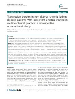 Transfusion burden in non-dialysis chronic kidney disease patients with persistent anemia treated in routine clinical practice: A retrospective observational study