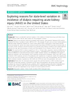 Exploring reasons for state-level variation in incidence of dialysis-requiring acute kidney injury (AKI-D) in the United States