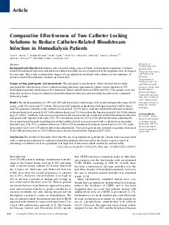 Comparative effectiveness of two catheter locking solutions to reduce catheter-related bloodstream infection in hemodialysis patients