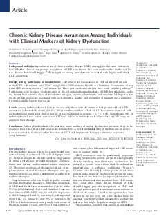 Chronic kidney disease awareness among individuals with clinical markers of kidney dysfunction