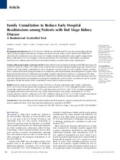 Family consultation to reduce early hospital readmissions among patients with end stage kidney disease: A randomized controlled trial