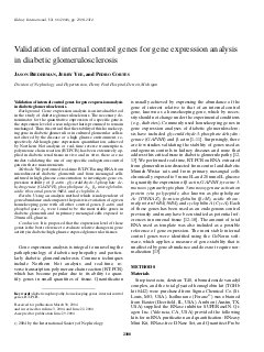Validation of internal control genes for gene expression analysis in diabetic glomerulosclerosis