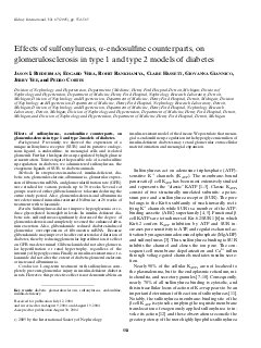 Effects of sulfonylureas, α-endosulfine counterparts, on glomerulosclerosis in type 1 and type 2 models of diabetes