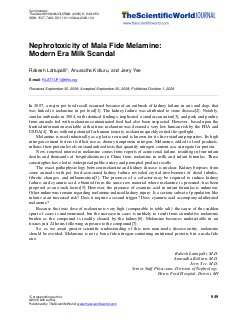 Nephrotoxicity of mala fide melamine: Modern era milk scandal