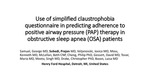Use of simplified claustrophobia questionnaire in predicting adherence to positive airway pressure (PAP) therapy in obstructive sleep apnea (OSA) patients by Prajan Subedi, George Samuel, Jovica Veljanovski, Kenneth Moss, Beth McLellan, Philip Cheng, David Gessert, Maria Tovar, Meeta Singh, Christopher L. Drake, and Luisa Bazan