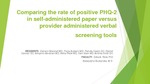 Comparing the Rate of Positive PHQ-2 in Self-administered Paper versus Provider-administered Verbal Screening Tools